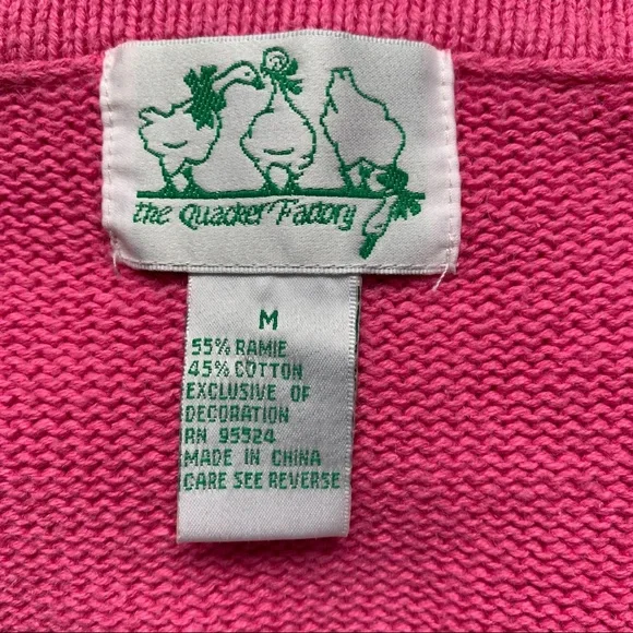 Embroidered palm trees on pink cardigan - Picture 8 of 8